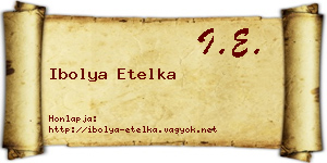 Ibolya Etelka névjegykártya